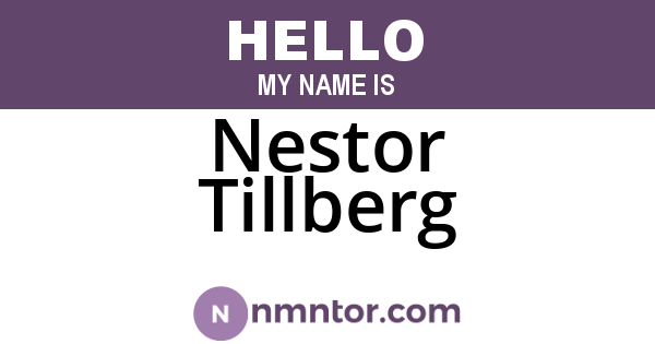 Nestor Tillberg