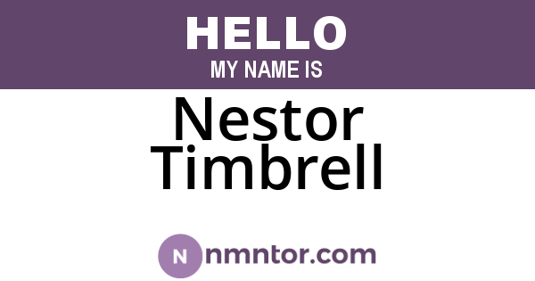Nestor Timbrell