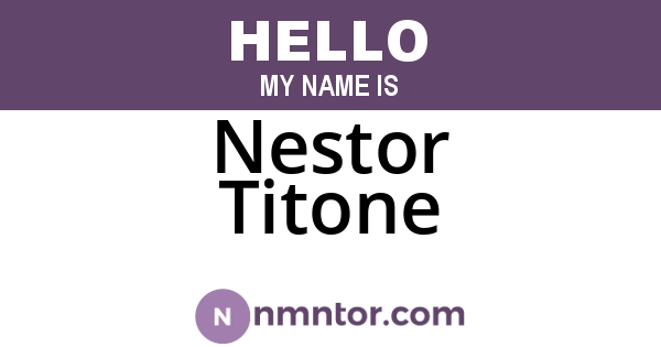 Nestor Titone