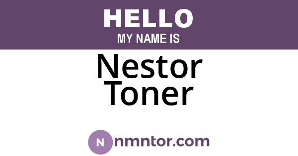 Nestor Toner