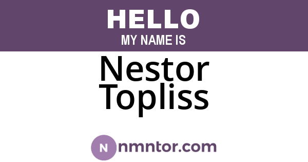 Nestor Topliss