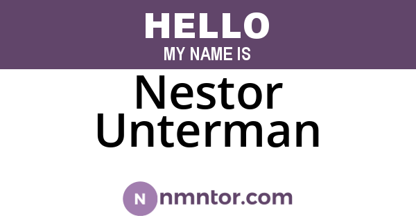 Nestor Unterman