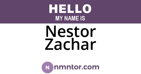 Nestor Zachar