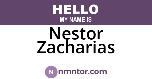 Nestor Zacharias