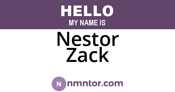 Nestor Zack