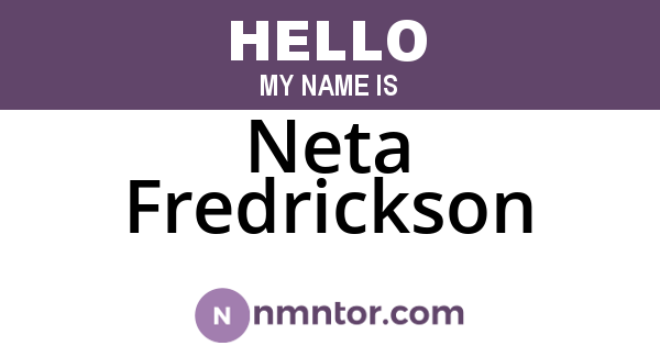 Neta Fredrickson