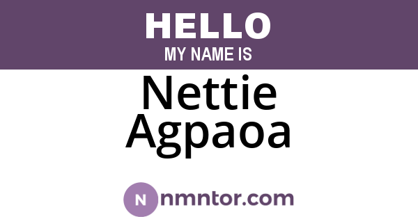 Nettie Agpaoa