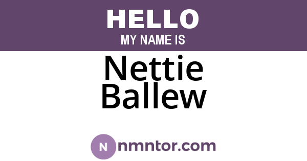 Nettie Ballew