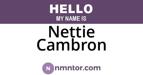 Nettie Cambron