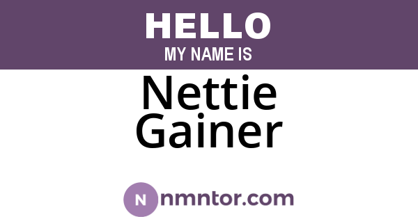 Nettie Gainer