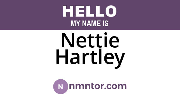 Nettie Hartley