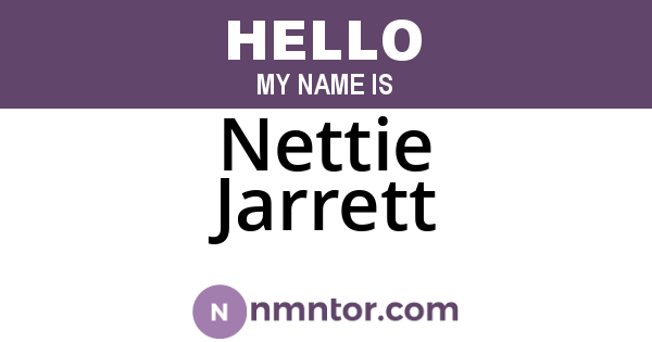 Nettie Jarrett