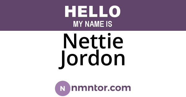 Nettie Jordon