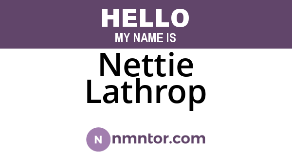 Nettie Lathrop