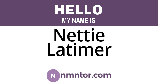 Nettie Latimer