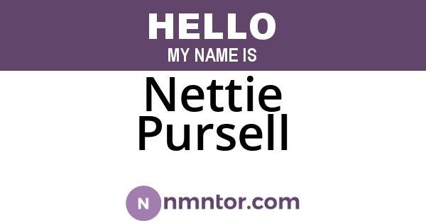 Nettie Pursell
