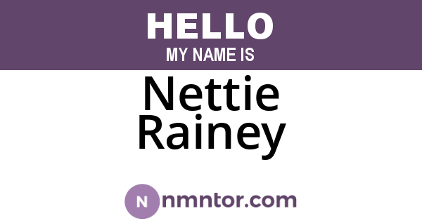 Nettie Rainey