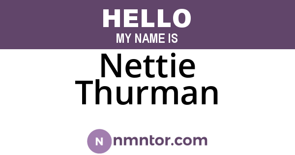 Nettie Thurman