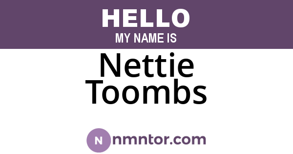 Nettie Toombs