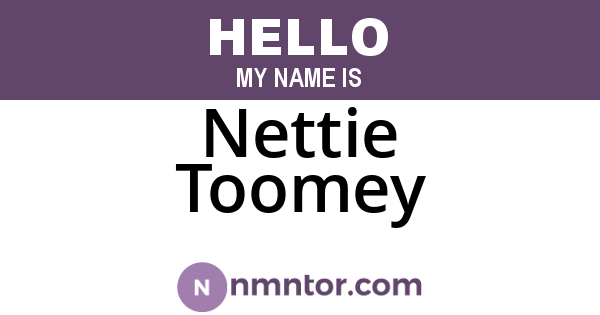 Nettie Toomey