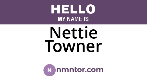 Nettie Towner