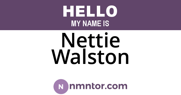 Nettie Walston
