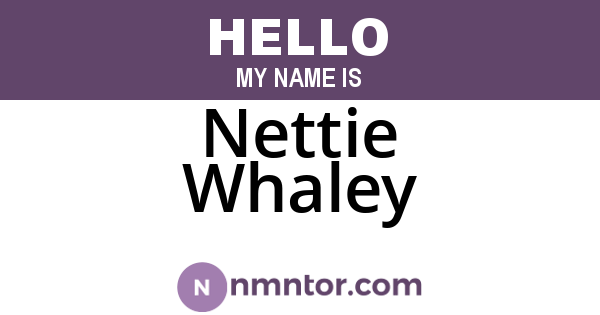 Nettie Whaley