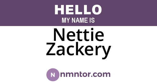 Nettie Zackery
