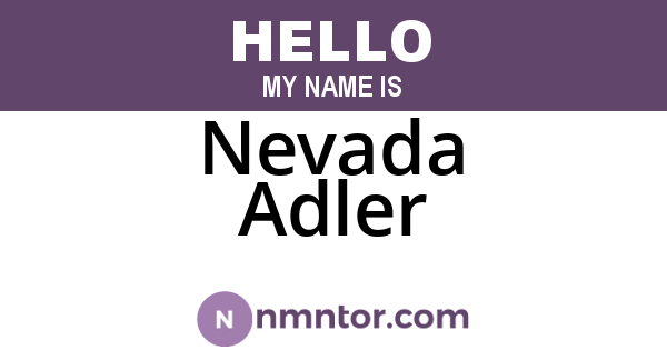 Nevada Adler