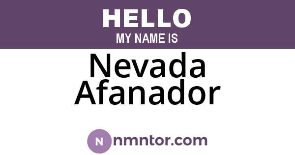 Nevada Afanador