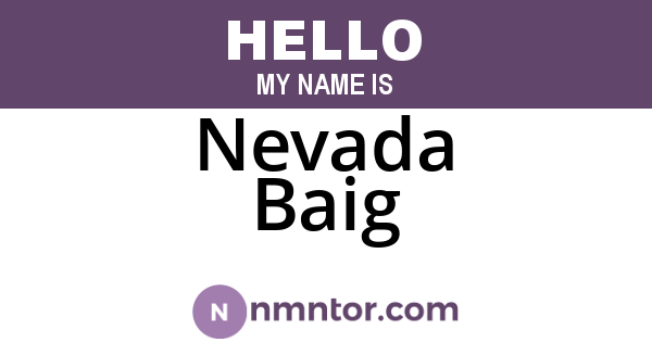 Nevada Baig