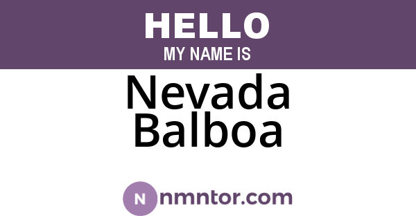 Nevada Balboa