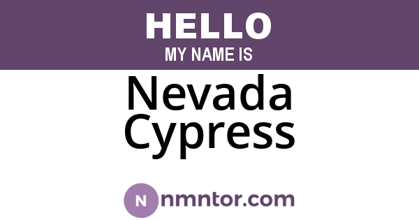 Nevada Cypress