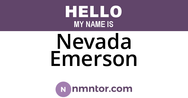 Nevada Emerson