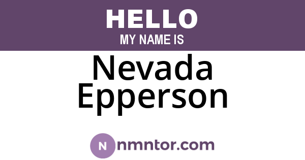 Nevada Epperson