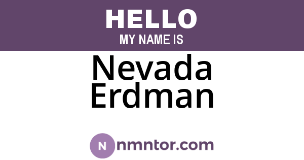 Nevada Erdman