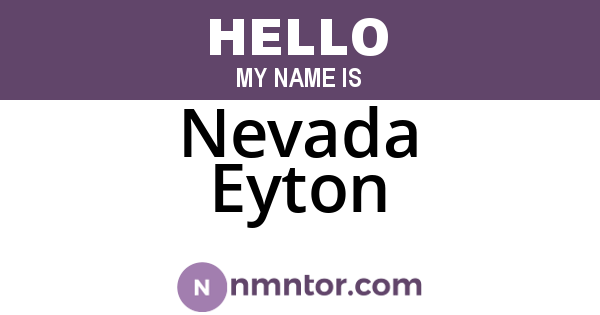 Nevada Eyton