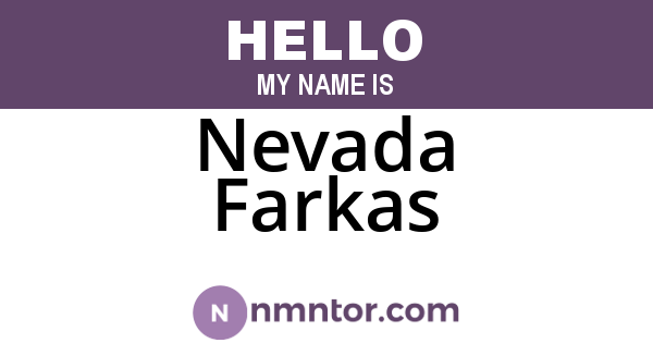 Nevada Farkas