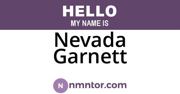 Nevada Garnett