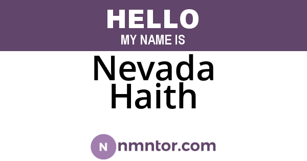 Nevada Haith