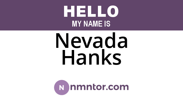 Nevada Hanks