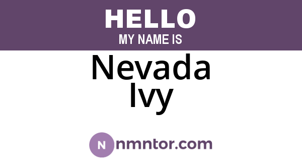 Nevada Ivy