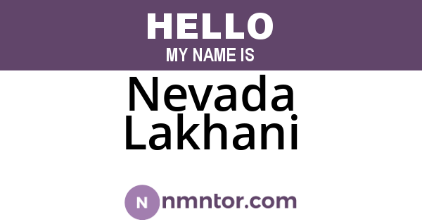 Nevada Lakhani