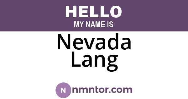 Nevada Lang