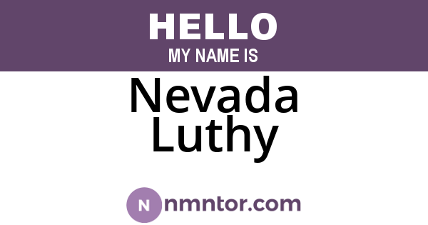 Nevada Luthy
