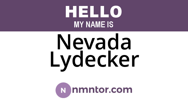 Nevada Lydecker