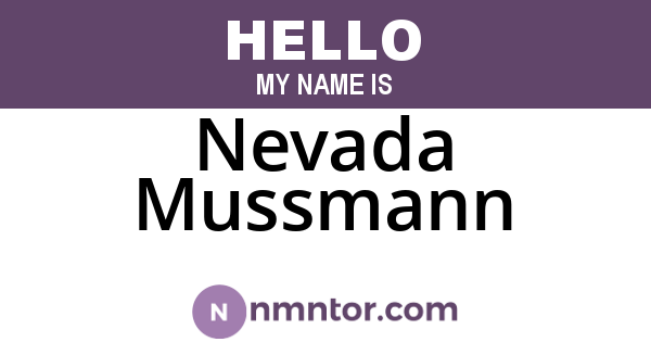 Nevada Mussmann