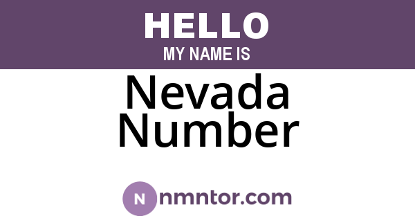 Nevada Number