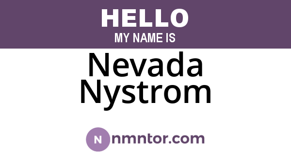 Nevada Nystrom