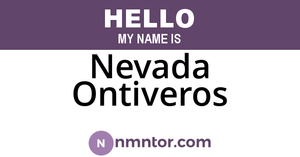 Nevada Ontiveros